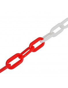 Set Stradale con 4 Pali e 2 Catene in Plastica 10 m Ciascuna