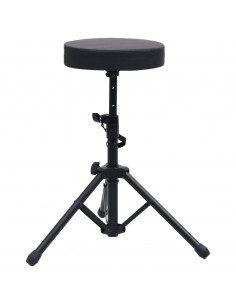 Set Supporto per Tastiera a Doppia Staffa con Sgabello Nero