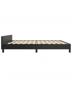 Giroletto con Testiera Nero 200x200 cm in Similpelle 2