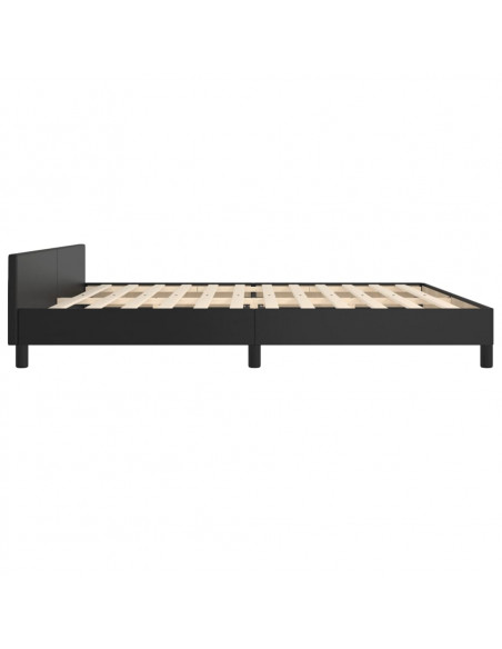 Giroletto con Testiera Nero 200x200 cm in Similpelle