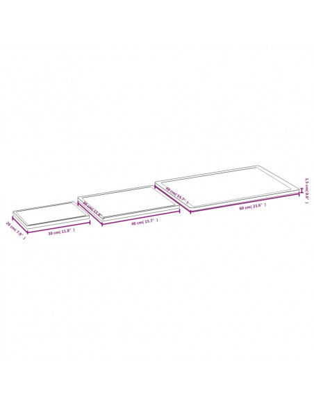 Set Taglieri 3 pz in Bambù