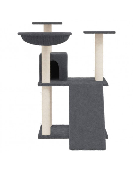 Albero per Gatti con Tiragraffi in Sisal Grigio Scuro 83 cm