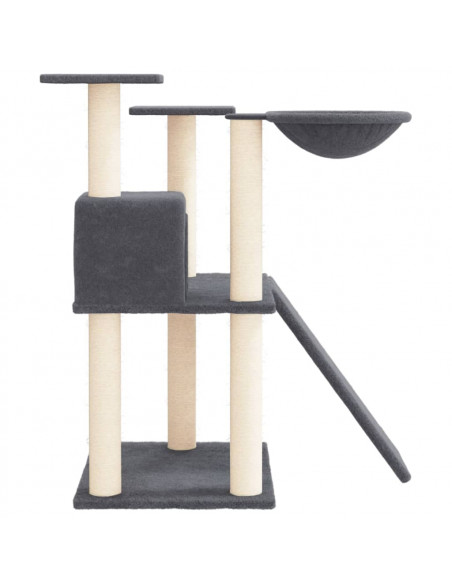 Albero per Gatti con Tiragraffi in Sisal Grigio Scuro 83 cm