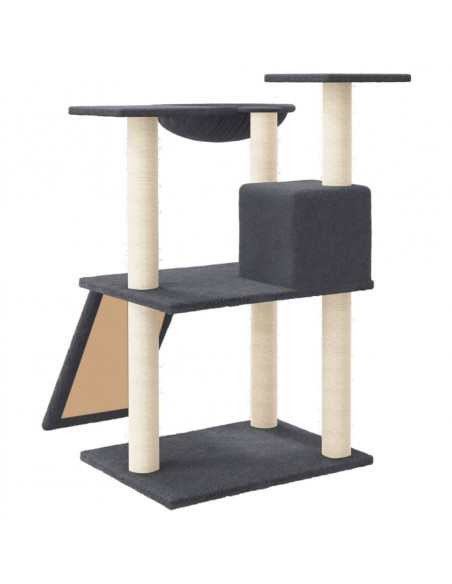 Albero per Gatti con Tiragraffi in Sisal Grigio Scuro 83 cm