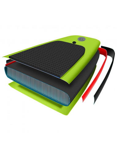 Set Tavola SUP Gonfiabile Verde 330x76x10 cm