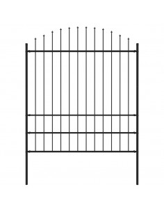 Recinzione Giardino Punta a Lancia (1,75-2)x1,7m Acciaio Nero 2