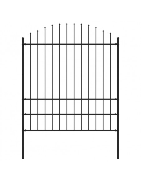 Recinzione Giardino Punta a Lancia (1,75-2)x1,7m Acciaio Nero