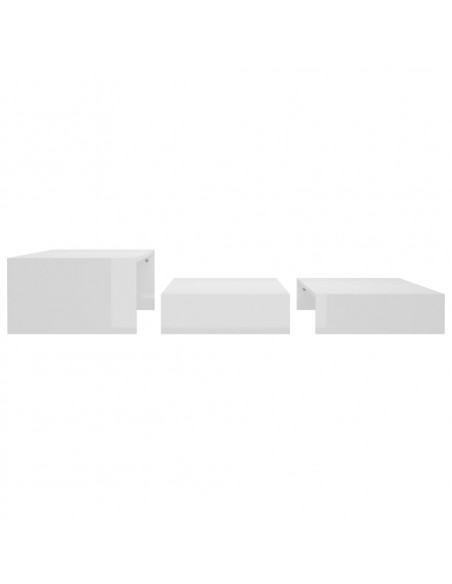 Set Tavolini ad Incastro Bianco Lucido 100x100x26,5 cm