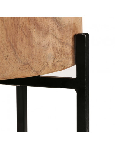 Set Tavolini da Salotto 2 pz in Legno Massello di Acacia