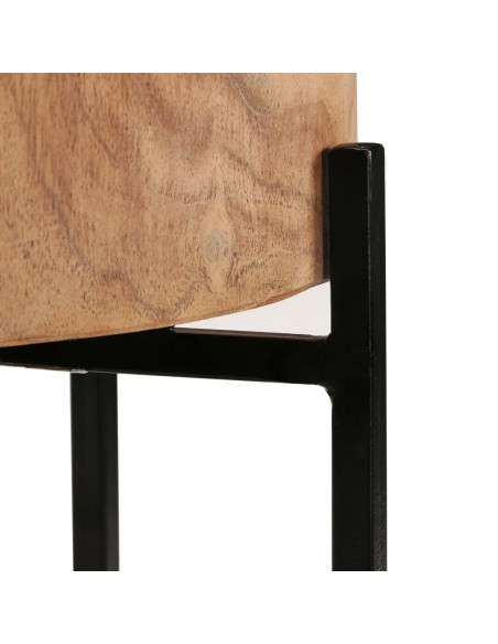 Set Tavolini da Salotto 2 pz in Legno Massello di Acacia