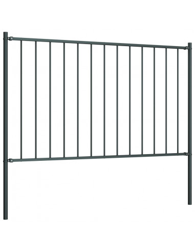 Pannello Recinzione Pali Acciaio Verniciato 1,7x1,25m Antracite