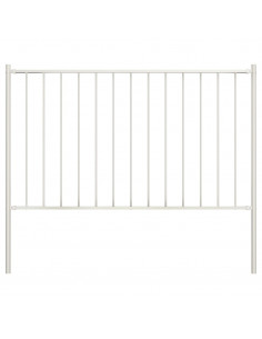 Pannello Recinzione e Pali Acciaio Verniciato 1,7x1,25m Bianco 2
