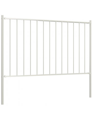 Pannello Recinzione e Pali Acciaio Verniciato 1,7x1,25m Bianco