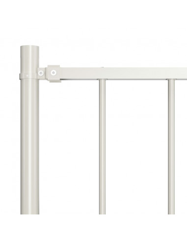 Pannello Recinzione e Pali Acciaio Verniciato 1,7x1,25m Bianco