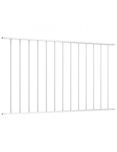 Pannello di Recinzione in Acciaio Verniciato 1,7x1,25 m Bianco