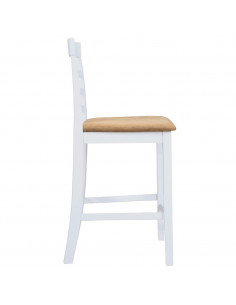 Set Tavolo da Bar in Legno Bianco e 4 Sedie da Bar