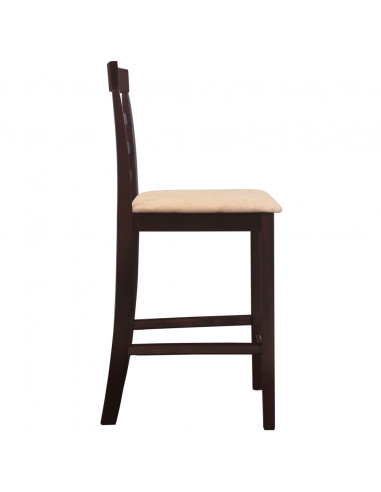 Set Tavolo da Bar in Legno Marrone e 4 Sedie da Bar