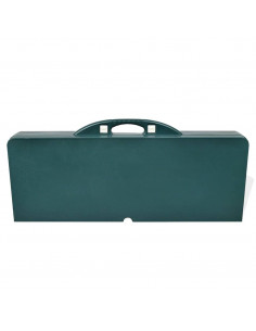 Set Tavolo da Campeggio con 4 Sedie in Alluminio Leggero Verde 2