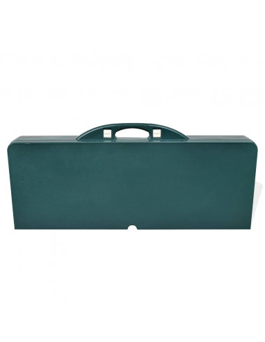 Set Tavolo da Campeggio con 4 Sedie in Alluminio Leggero Verde