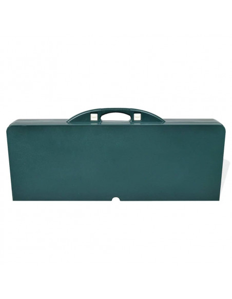 Set Tavolo da Campeggio con 4 Sedie in Alluminio Leggero Verde