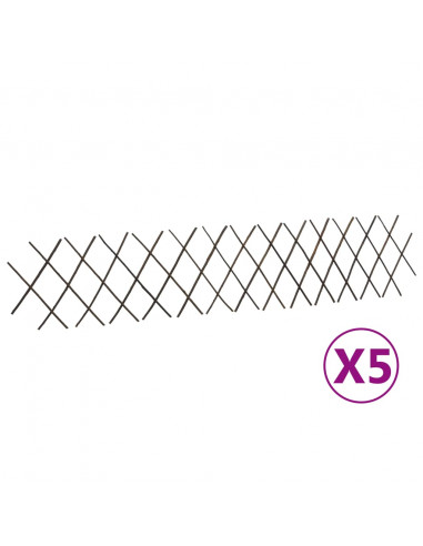 Recinzione a Traliccio in Salice 5 pz 180x30 cm