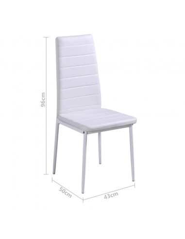 Set Tavolo da Pranzo 7 pz Bianco e Nero