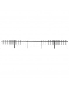 Recinzione da Giardino Punta a Lancia 8,5x0,6 m Acciaio Nera 2