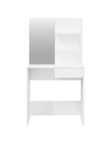 Set Tavolo da Toeletta Bianco 74,5x40x141 cm