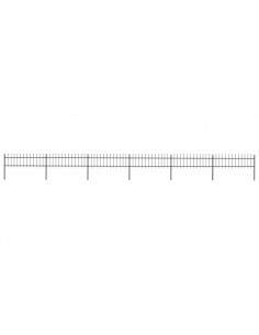 Recinzione da Giardino Punta a Lancia 10,2x0,6 m Acciaio Nera 2