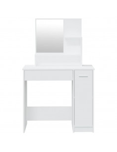 Set Tavolo da Toeletta Bianco 86,5x35x136 cm 2