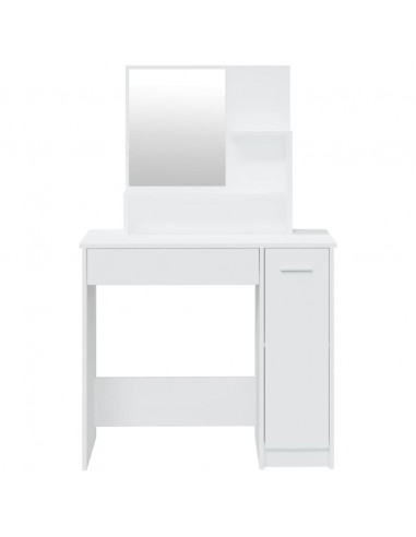 Set Tavolo da Toeletta Bianco 86,5x35x136 cm