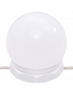 Set Tavolo da Toeletta Bianco con LED in Legno Multistrato 2