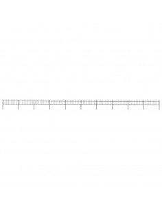 Recinzione da Giardino Punta a Lancia in Acciaio 17x0,6m Nera 2