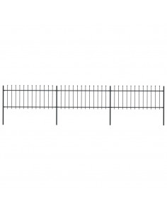Recinzione Giardino con Punta a Lancia in Acciaio 5,1x0,8m Nera 2
