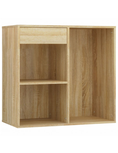Set Tavolo da Toeletta con LED Rovere Sonoma Legno Multistrato