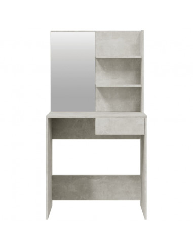 Set Tavolo da Toeletta Grigio Cemento 74,5x40x141 cm