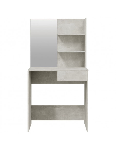 Set Tavolo da Toeletta Grigio Cemento 74,5x40x141 cm