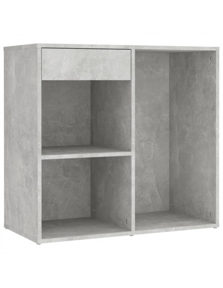 Set Tavolo da Toeletta Grigio Cemento con LED Legno Multistrato