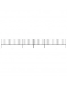 Recinzione da Giardino Punta a Lancia 10,2x1 m Acciaio Nero 2