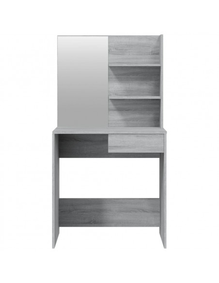 Set Tavolo da Toeletta Grigio Sonoma 74,5x40x141 cm