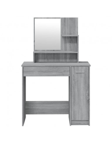 Set Tavolo da Toeletta Grigio Sonoma 86,5x35x136 cm