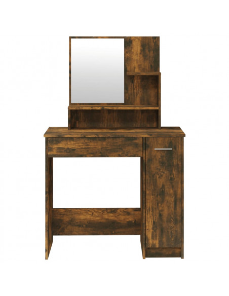 Set Tavolo da Toeletta Rovere Fumo 86,5x35x136 cm