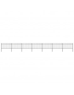 Recinzione da Giardino Punta a Lancia 11,9x1 m Acciaio Nera 2