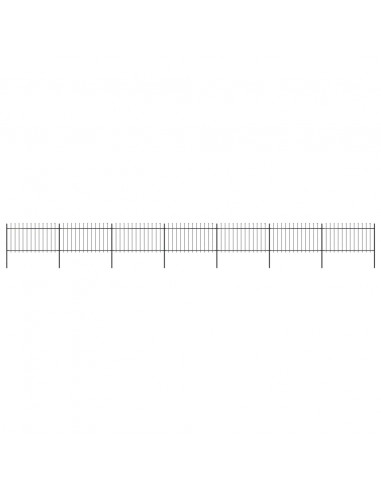 Recinzione da Giardino Punta a Lancia 11,9x1 m Acciaio Nera