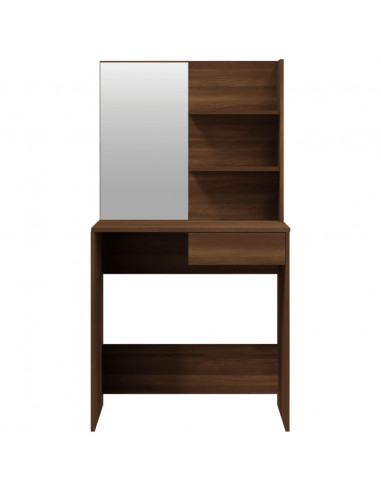 Set Tavolo da Toeletta Rovere Marrone 74,5x40x141 cm