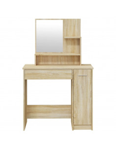 Set Tavolo da Toeletta Rovere Sonoma 86,5x35x136 cm