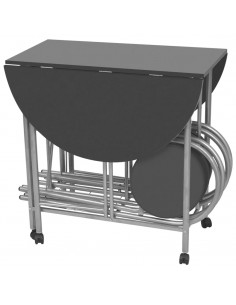 Set Tavolo e Sedie 5 pz Pieghevoli in MDF Nero