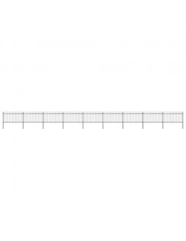 Recinzione da Giardino con Punta a Lancia 15,3x1 m Acciaio Nera