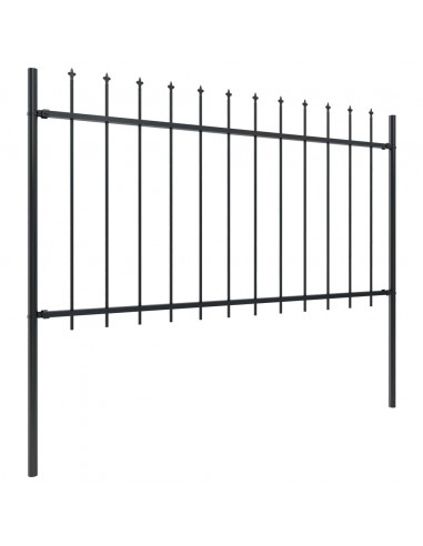 Recinzione da Giardino con Punta a Lancia 15,3x1 m Acciaio Nera