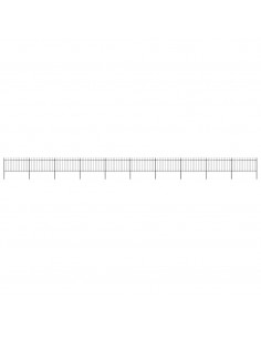 Recinzione Giardino con Punta a Lancia in Acciaio 17x1 m Nera 2